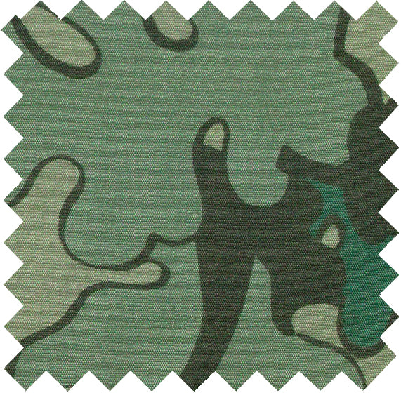 F56 - Green Leaf Camouflage Shantung Print